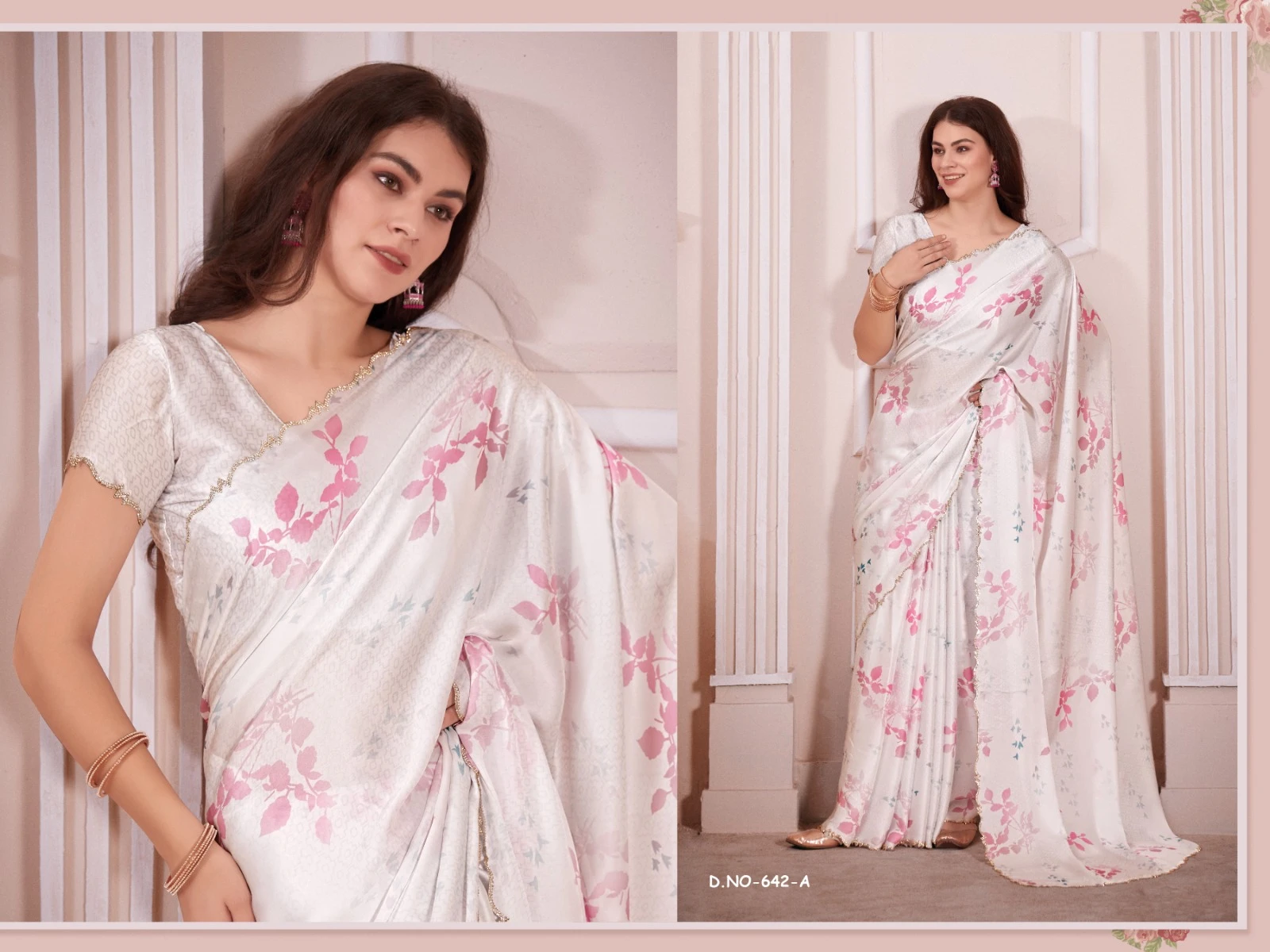 Mehak 642 Series Pure Satin Georgette Digital Print Wholesale Fancy Sarees Catalog — Wholesale Sarees, MPA wholesale from Surat — view 10